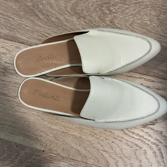 Madewell The Frances Skimmer Mule in Leather Vintage Canvas Cream Size 9 - Picture 4 of 8